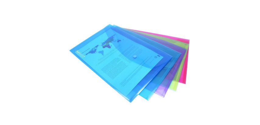 Pochette de rangement à pression Rapesco A4+ couleurs tansparentes assorties - Lot de 50