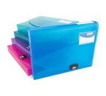 Boîte de classement plastique Rapesco dos 4 cm transparentes assorties - Lot de 5