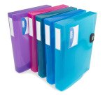 Boîte de classement plastique Rapesco dos 4 cm transparentes assorties - Lot de 5