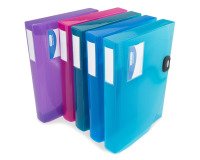 Plastic filing box Rapesco spine 4 cm assorted transparent - Pack of 5
