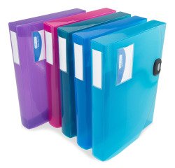 Klasseerdoos plastic Rapesco rug 4 cm transparant assortiment