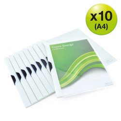 En_lot 10 chemises clip eco biodégradable blanc