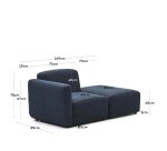 Canapé modulable Neom 1 place avec terminal bleu 169 cm