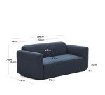 Canapé modulable Neom 2 places bleu 188 cm
