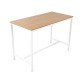 Table haute Swap H 104 x L 120 x P 80 cm chêne clair pied métal blanc