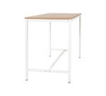 Table haute Swap H 104 x L 180 x P 80 cm chêne clair pied métal blanc