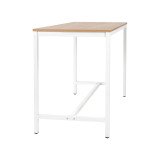 Table haute Swap H 104 x L 180 x P 80 cm chêne clair pied métal blanc