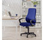 Chaise de bureau Dhark tissu - dossier haut - avec ou sans accoudoirs - mécanisme Synchrone - pieds noir