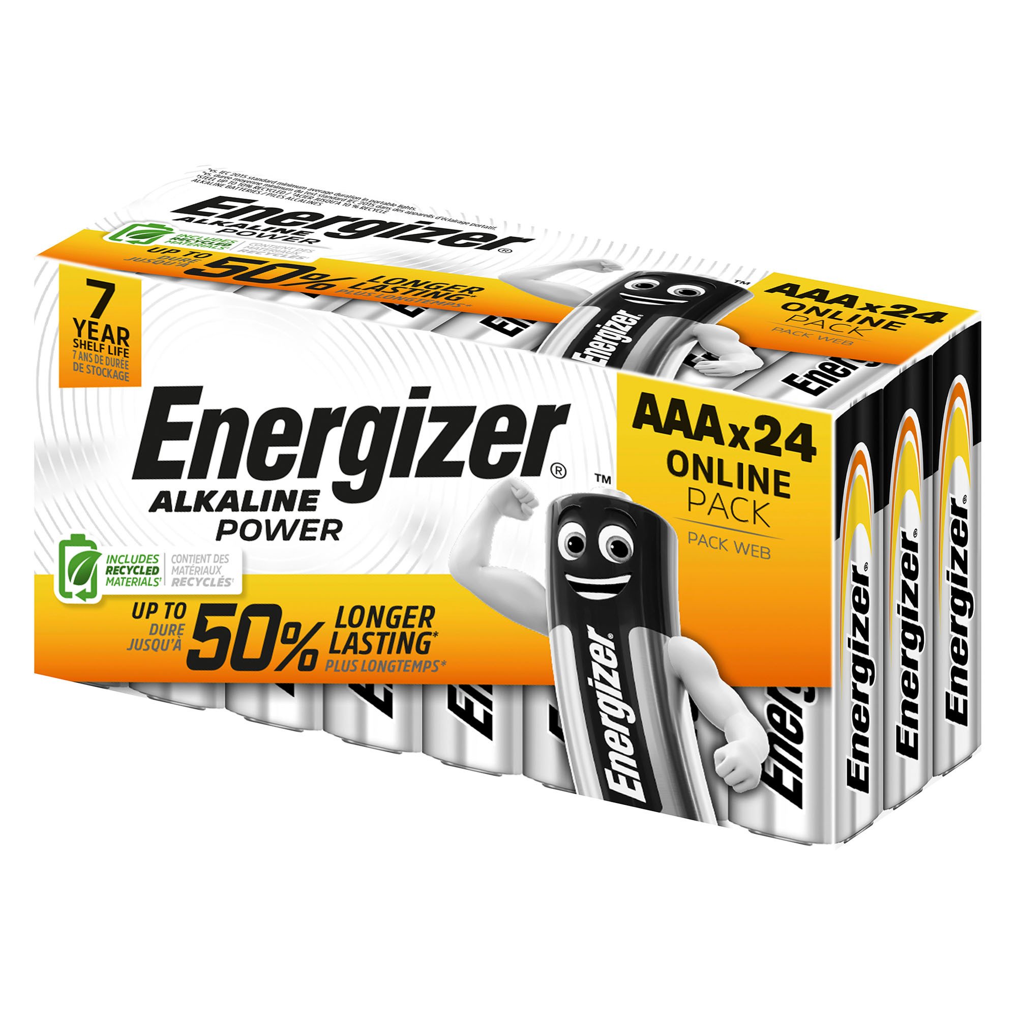 Pack 24 piles alcaline Energizer Max AAA LR03 + 8 offertes