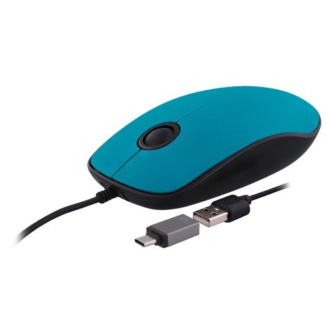 Ratón con cable Sunset USB-A y USB-C de TnB color azul añil