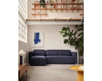 Sofa Neom modular 3-Sitzer Loungesessel rechts/links strukturiertes blauer Stoff 263 cm