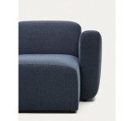 Canapé modulable Neom 3 places méridienne droite/gauche tissu structuré bleu 263 cm