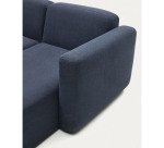 Canapé modulable Neom 3 places méridienne droite/gauche tissu structuré bleu 263 cm