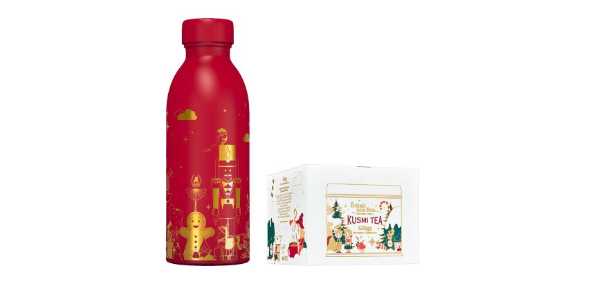 Pack bouteille isotherme et infusion Glogg bio Edition Noel Kusmi Tea