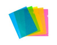 L-Hüllen Kunststoff Viquel Happy Fluo A4 Polypropylen 13/100 durchsichtig Farbsortiment - Packung mit 10 Stück