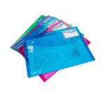 Pochettes de rangement Rapesco A4 transparentes assorties - Lot de 5