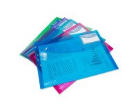 Storage pouches Rapesco A4 assorted transparent - Pack of 5