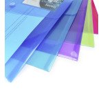 Pochettes de rangement Rapesco A4 transparentes assorties - Lot de 5