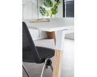 Tavolo da riunione con top access piedi bianco/legno