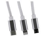 Kit de charge universel 3 en 1 secteur et voiture câble 3 en 1 inclus