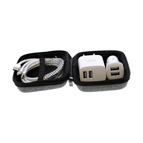Kit de 2 cargadores universales 12W + cable 3 en 1 para red y coche de TnB
