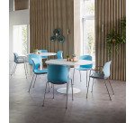 Table ronde plateau diamètre 120 cm Intuitiv pied colonne métal