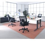 Bureau droit blanc L 160 cm piètement " L" métal Essens