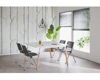 Tavolo da riunione con top access piedi bianco/legno