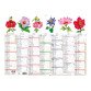 Calendrier Fleurs avec illustrations 29,5 x 22 cm Semestriel 2026