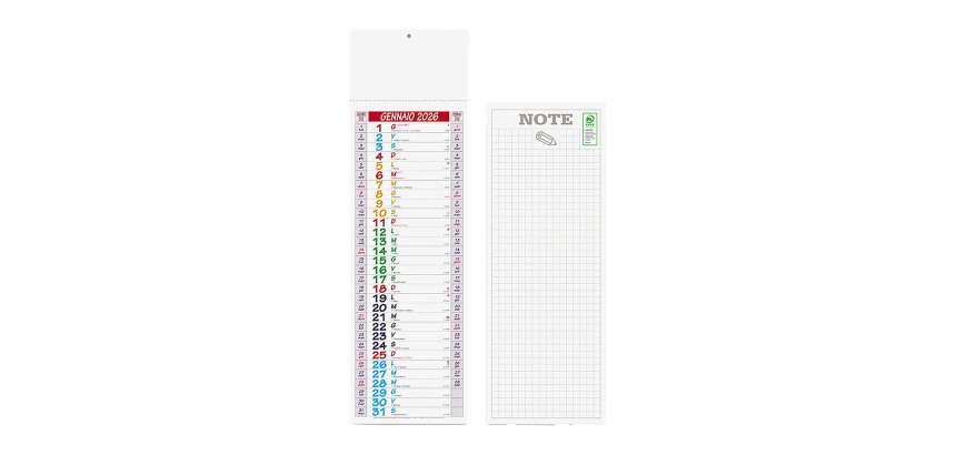 Calendario olandese stretto trimestrale olandese multicolore 14X47 cm