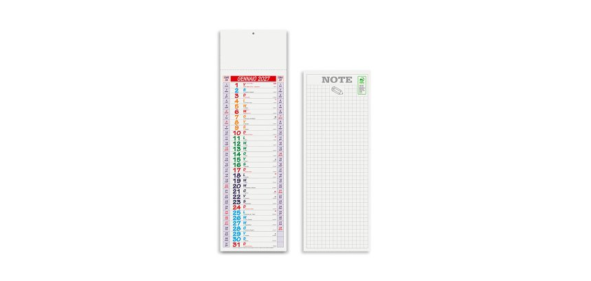 Calendario olandese stretto trimestrale olandese multicolore 14X47 cm