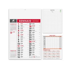 Calendario da muro trimestrale olandese bicolore A3 30x47 cm