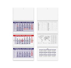 Calendario da muro trittico 3 spirali 31x86 cm