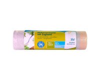 Sac poubelle à liens coulissants, 35 litres, blanc