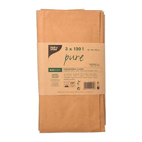 Sac compostable, 120 litres, brun