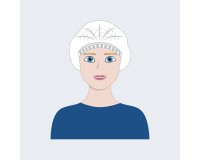 Cuffia monouso in PLP bianco, 100 unità