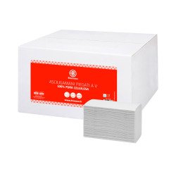 Asciugamani piegati a V Bruneau - 2 veli - pura cellulosa - 15 unità da 200 fogli