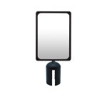 Panneau d'information A4 rotatif avec adaptateur noir pour poteau de guidage RECO