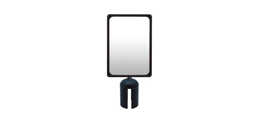 Panneau d'information A4 rotatif avec adaptateur noir pour poteau de guidage RECO