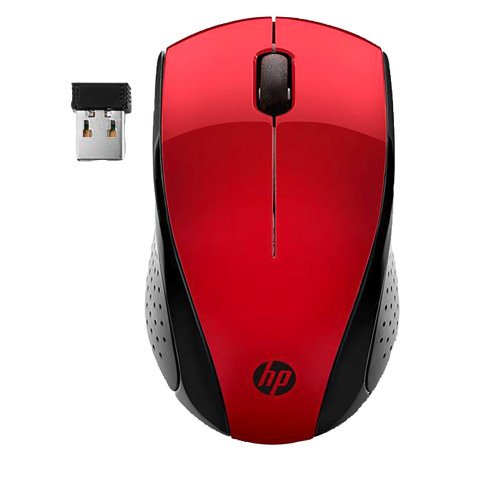 Ratón inalámbrico ambidiestro HP 220 rojo