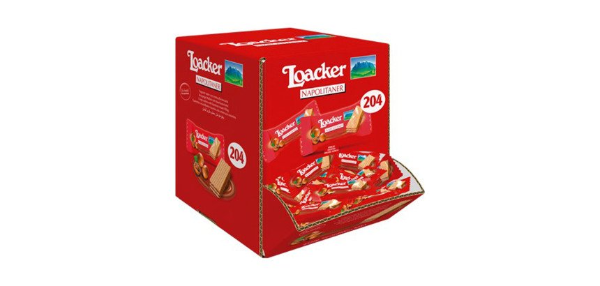 Wafer Minis Napolitaner - confezione monoporzione da 3,2gr - Loacker - dispenser self service da 204 pezzi