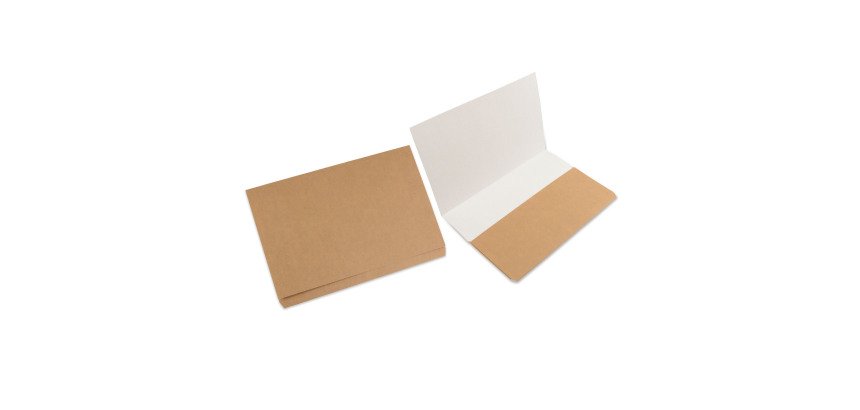 Subcarpetas canguro de cartulina 240 g Folio Kraft/blanco