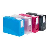 Boîte de classement plastique DOC ESSENTIEL VIQUEL dos 12 cm couleurs translucides assorties