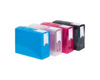Boîte de classement plastique DOC ESSENTIEL VIQUEL dos 12 cm couleurs translucides assorties