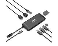 Dock station de viaje USB C 7 puertos (HDMI / VGA / 3xUSB-A / RJ45 / TF / SD) Port