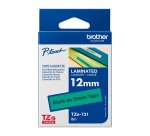 Ruban laminé Brother 12 mm TZE 731 encre noire sur fond vert