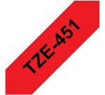 Ruban laminé Brother 24 mm TZE 451 rouge écriture noire