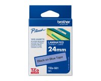 Laminiertes Band Brother 24 mm TZE 551 blau mit schwarzem Text