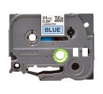 Ruban laminé Brother 24 mm TZE 551 écriture noire sur fond bleu