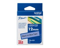 Ribbon laminated Brother 12 mm TZE 531 blue with black writing